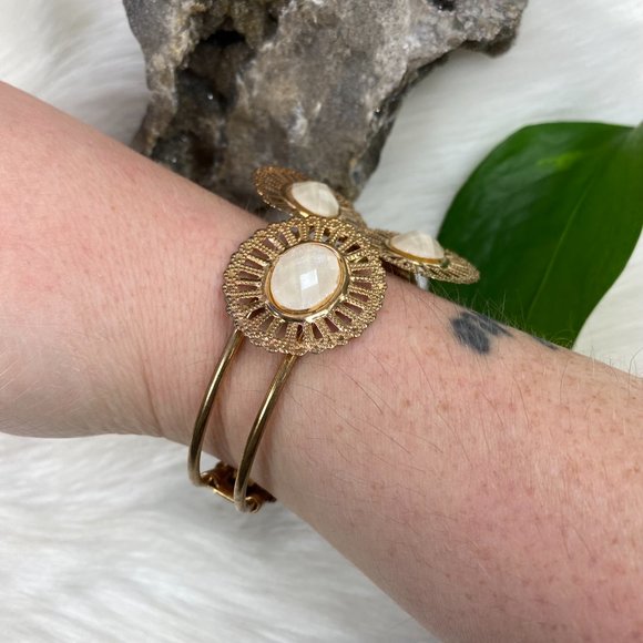 Hinged Cuff Bracelet Plastic Cabochons - Picture 8 of 8